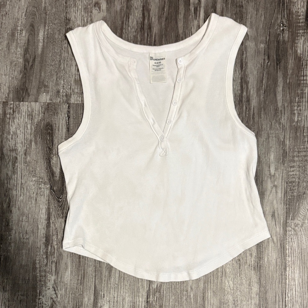 No Boundaries White Tank Top